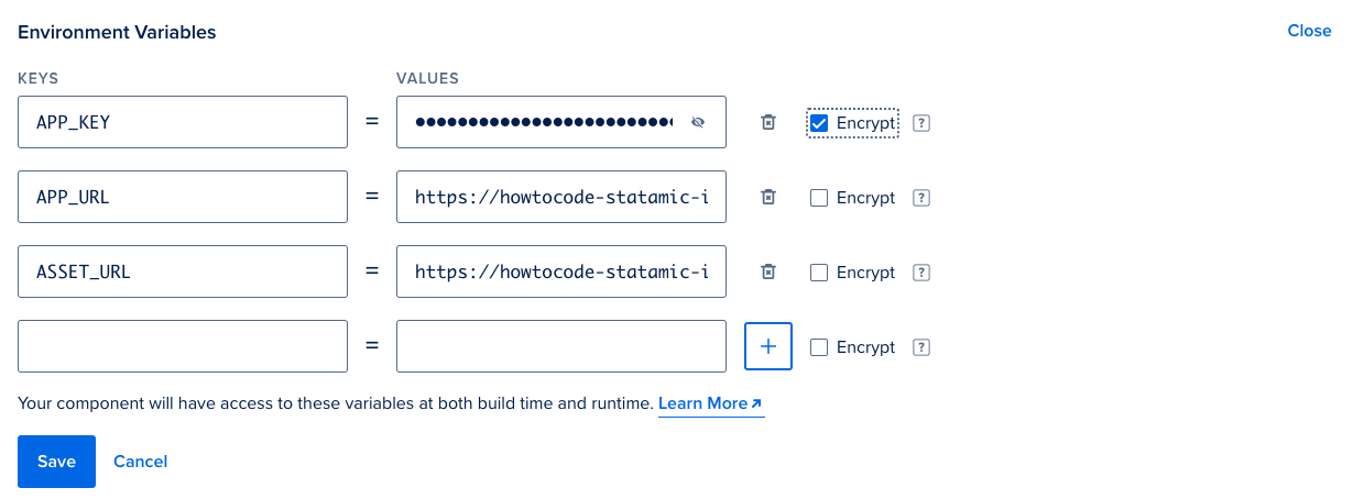 DigitalOcean Environment Variables