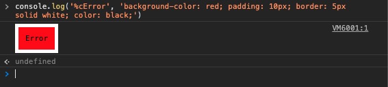 Console.log statement error red