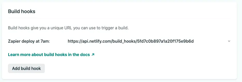 Netlify Build Hook Url