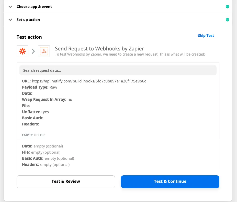 Zapier Test Action